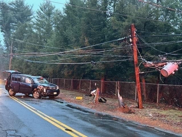 A crash forced the closure of part of Shenipsit Lake Road in Tolland Tuesday evening. 
