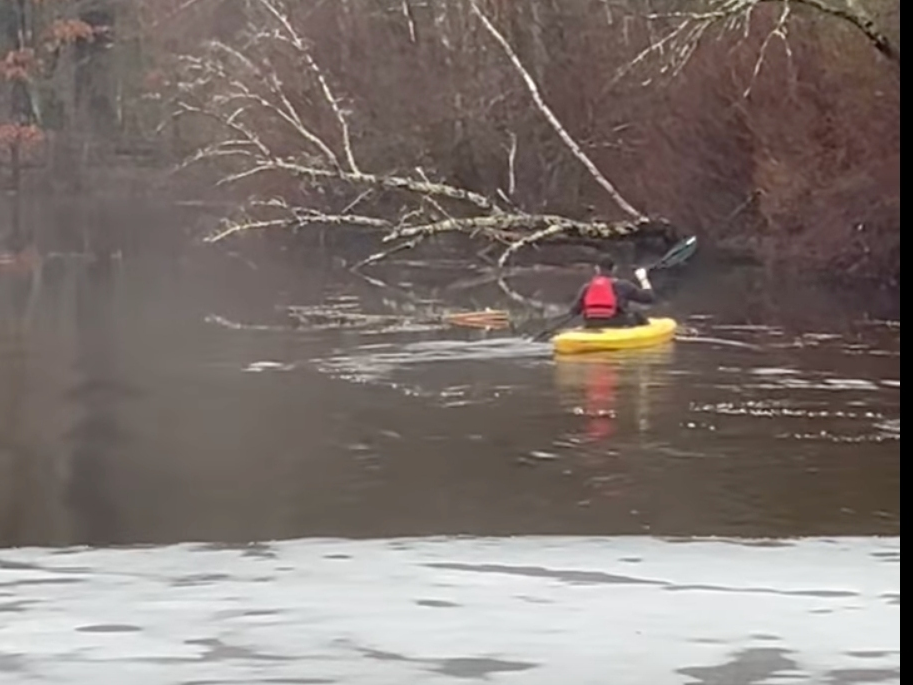 A stranded model boat was retrieved ﻿from the frigid waters of Crandall's Pond in Tolland earlier this week.
