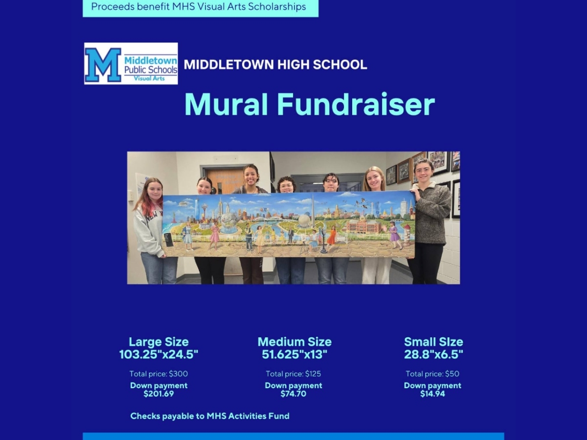 Prints of the Class of 2026 senior mural are on sale, with proceeds supporting Middletown High School visual arts scholarships.