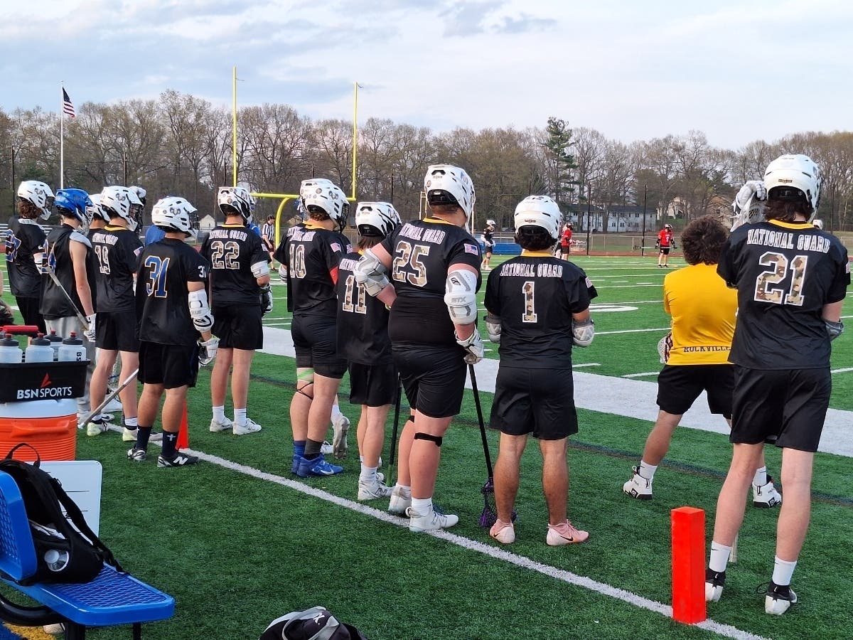 RHS Boys Lax Team Honors Military Members, Vets, Responders