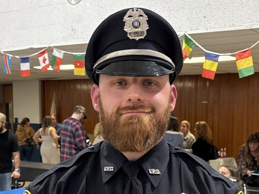Tyler Wallace stood out in 2025 and, on Wednesday, he was named Vernon Police Officer of the Year.