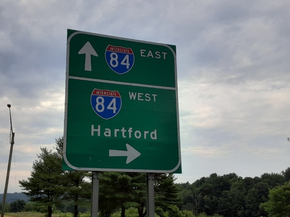 A wild crash left a small car wrecked on. I-84, state police said. 
