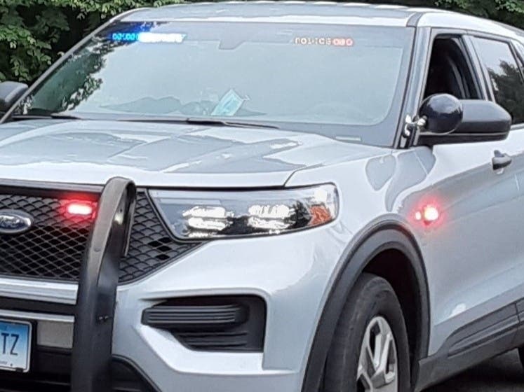 A pickup wound up in the water during a crash in Stafford, state police said. 