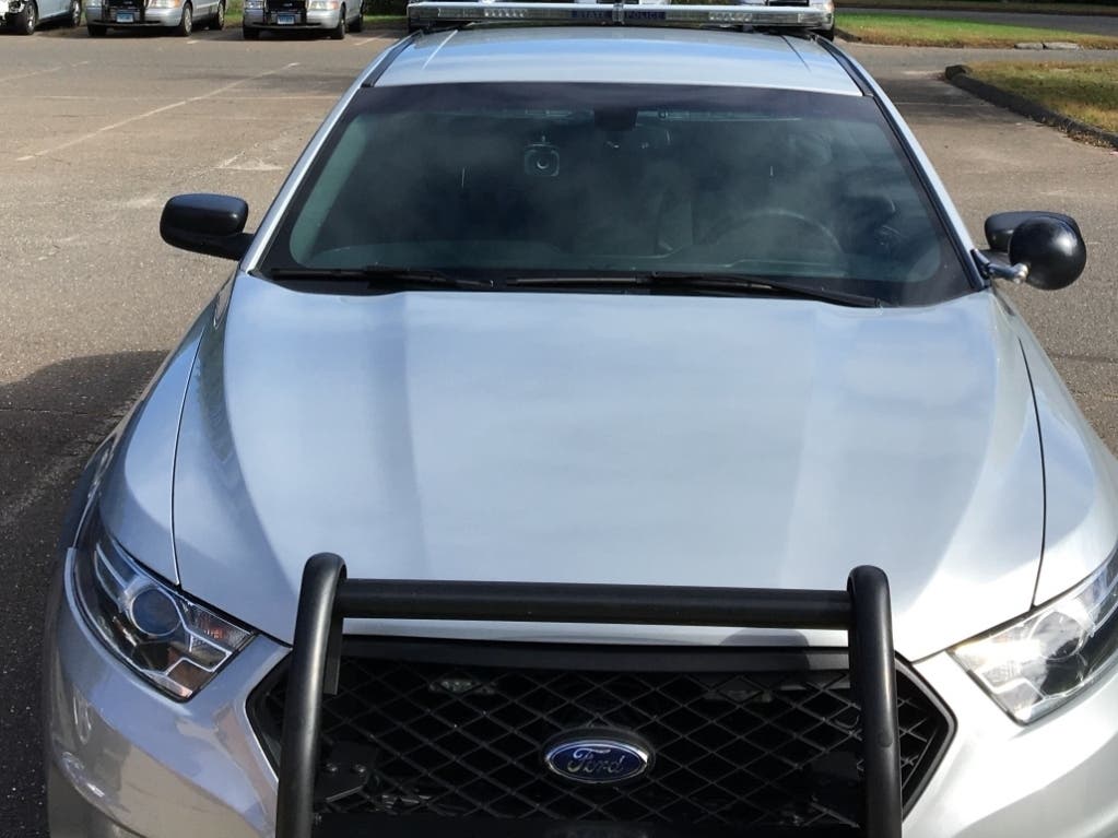 One vehicle took out another vehicle's door in Stafford, state police said.