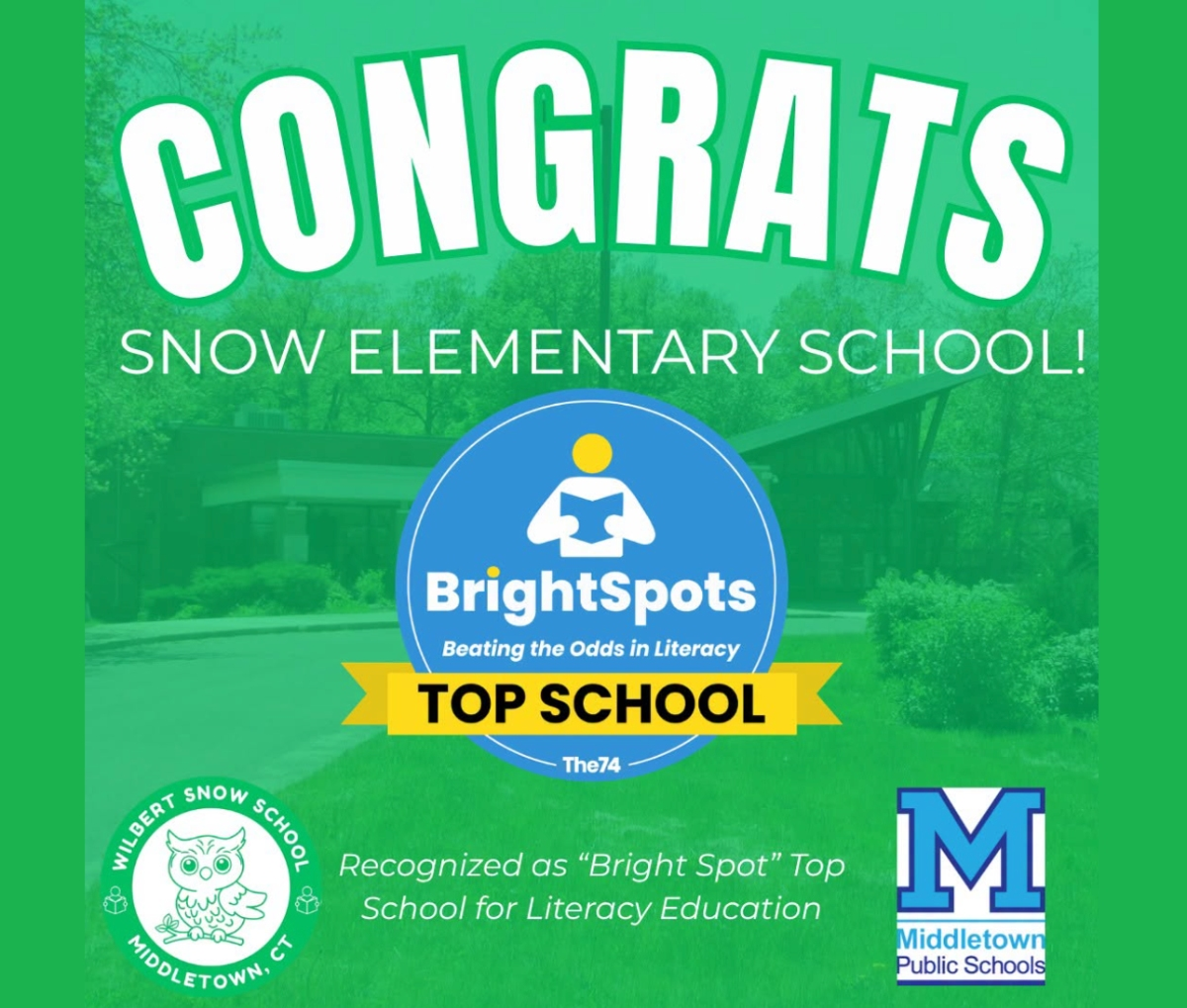 Snow School was recognized for "beating the odds" in literacy education.