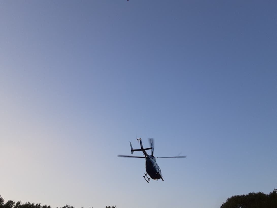 A person was airlifted to an area hospital after a "traumatic injury" incident in Willington, authorities said.  