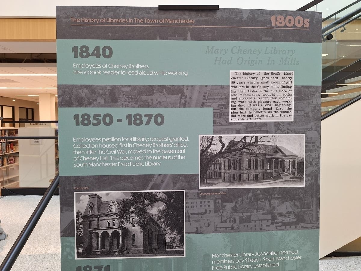 The new Manchester Library includes an extensive history display.