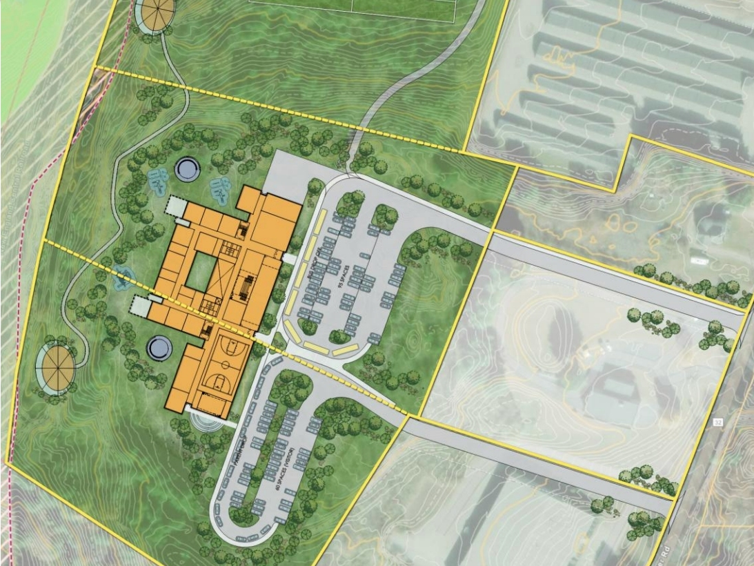 A conceptual rendering of a new school complex in Willington.