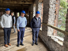 Gov, Ned Lamont (right), tours the Daniel's Mill complex with Vernon Mayor DanChampagne (center) and Vernon Town Administrator John W. Kleinhans Wednesday. 