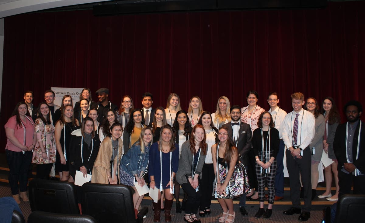 Inductees into the Omicron Delta Kappa National Leadership Honor Society at ECSU.