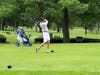 Dylan Newman of Greenwich hits his tee shot on the first hole.