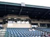 A TrackMan device mounted to the roof of New Britain Stadium.