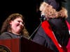 Amber Ollari receives the Outstanding Achievement in Editing and Publishing Award during the Academic Awards ceremony at American International College.