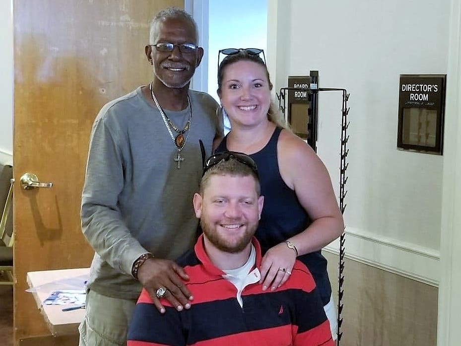 Mike and Jenn Zuraw of Enfield with former Boston Red Sox pitcher Dennis "Oil Can" Boyd.