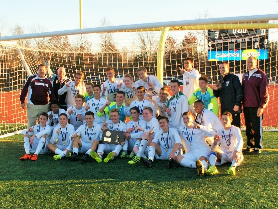The 2016 Class LL boys soccer champions from Farmington High School.