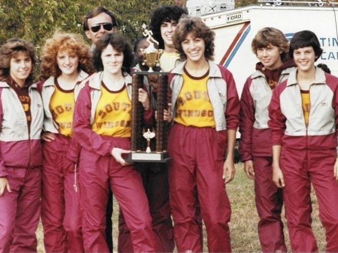 The 1984 Class LL girls cross country championship team from South Windsor High School.