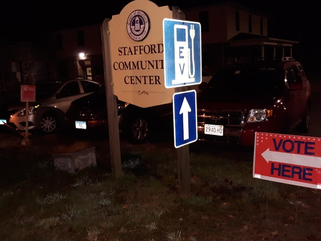 One of the Stafford polling places, captured moments after the polls closed.