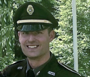 Sgt. Jason Trombly of the Simsbury Police Department was fired by the police commission Wednesday night.