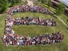 The ECSU class of 2023 gathers for a group photo during the fall 2019 Warrior Welcome weekend on Aug. 25-26.