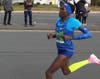 Women's champion Edna Kiplagat on East Center Street, less than a mile from the finish.