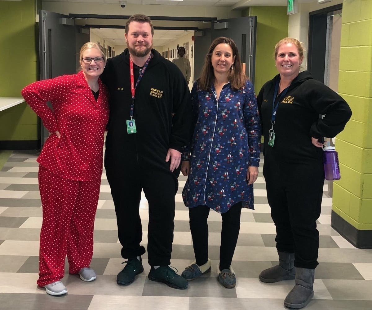 Faculty and staff members at Enfield High School aided the fundraiser for CCMC, including principal Erin Clark.