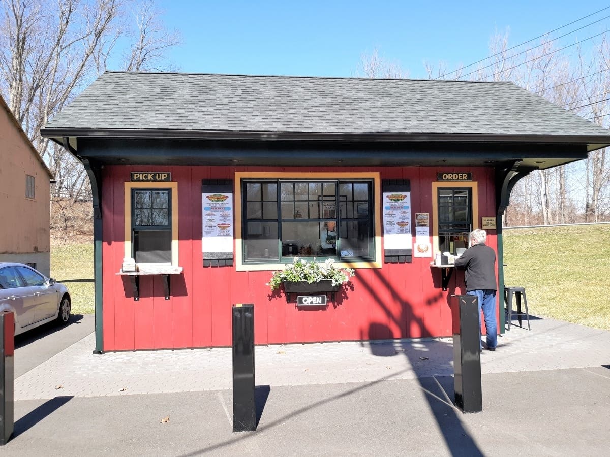 Carol's Lunchbox is situated at the bottom of a recessed driveway on Route 4 in Farmington.