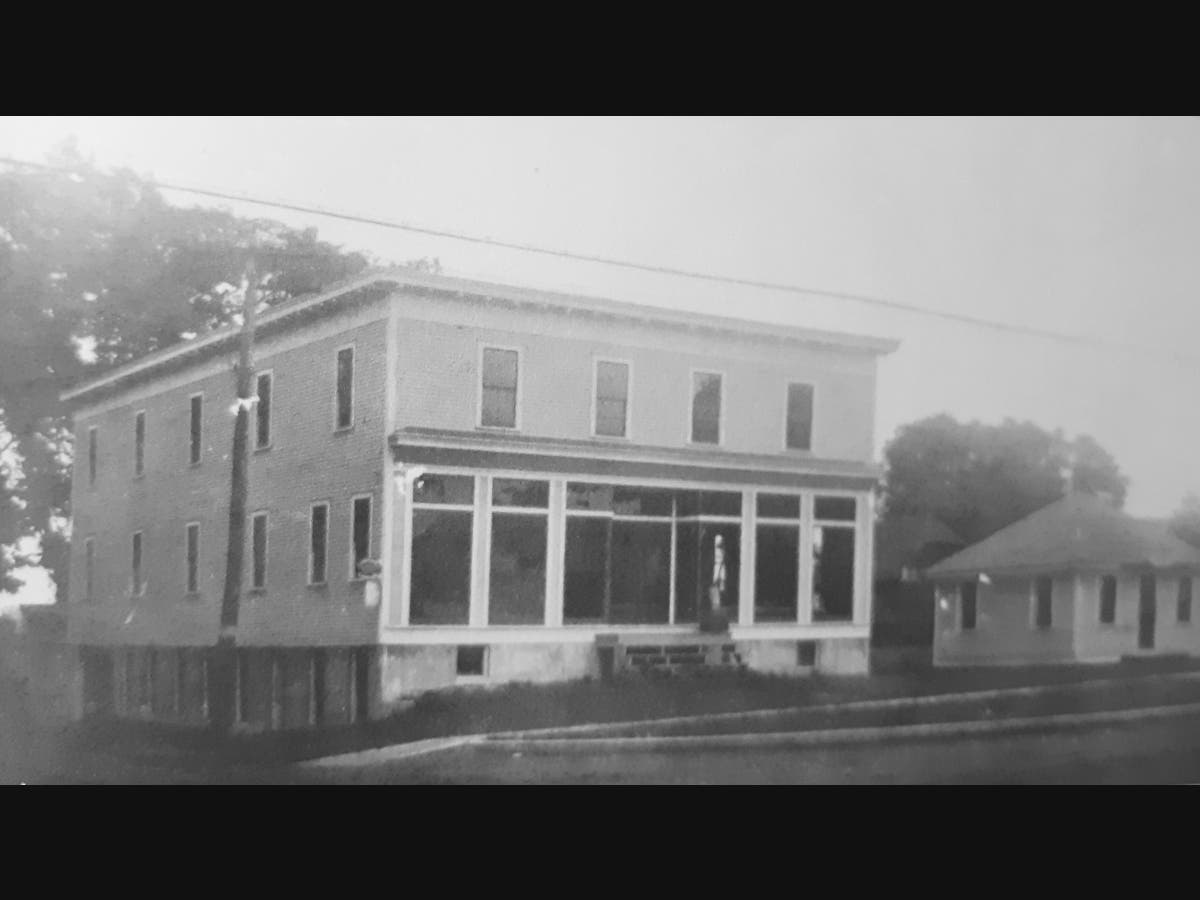An old automobile showroom, then a potato storage facility on Main St. in Somers.