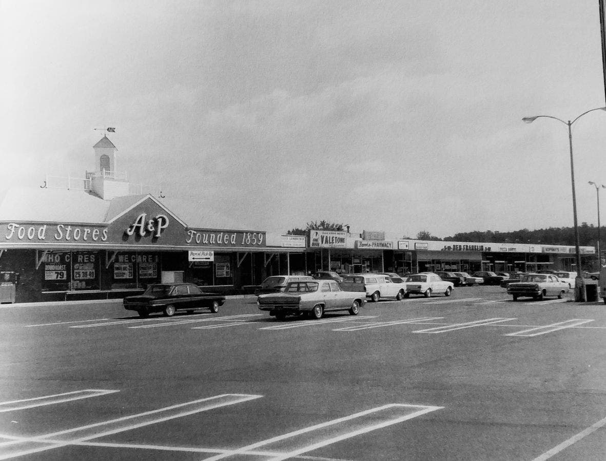 The old Green Manorville Shopping Parkade.