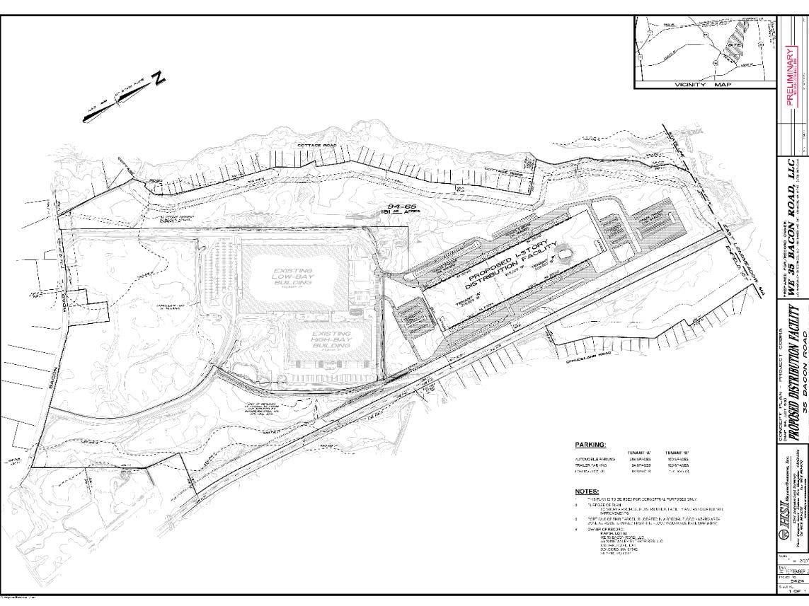 Winstanley Enterprises is planning to construct a massive distribution center on property it owns between Shaker Pines and Crescent lakes.