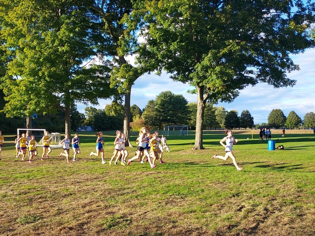 Runners from Suffield, Ellington and Stafford high schools competed in a 3-way cross country meet Wednesday at Bruce Park.