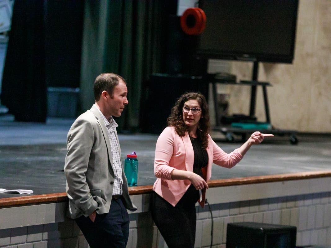 Rep. Jaime Foster and Rep. Kevin Brown at a recent event in Ellington.