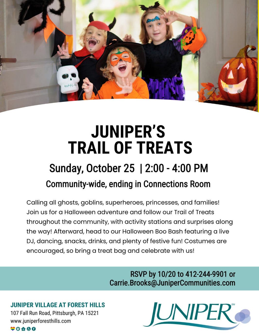 Trail of Treats at Juniper Village at Forest Hills!
