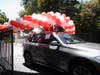 Senior families entered the campus beneath a festive balloon arch.