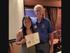 Alyssa Lam, a senior at Pleasanton Foothill High School, was awarded Pleasanton North Rotary's 2021 Stephen Parker Memorial Scholarship. She is shown with Kevin Greenlee, PNR Youth Services Chair.  