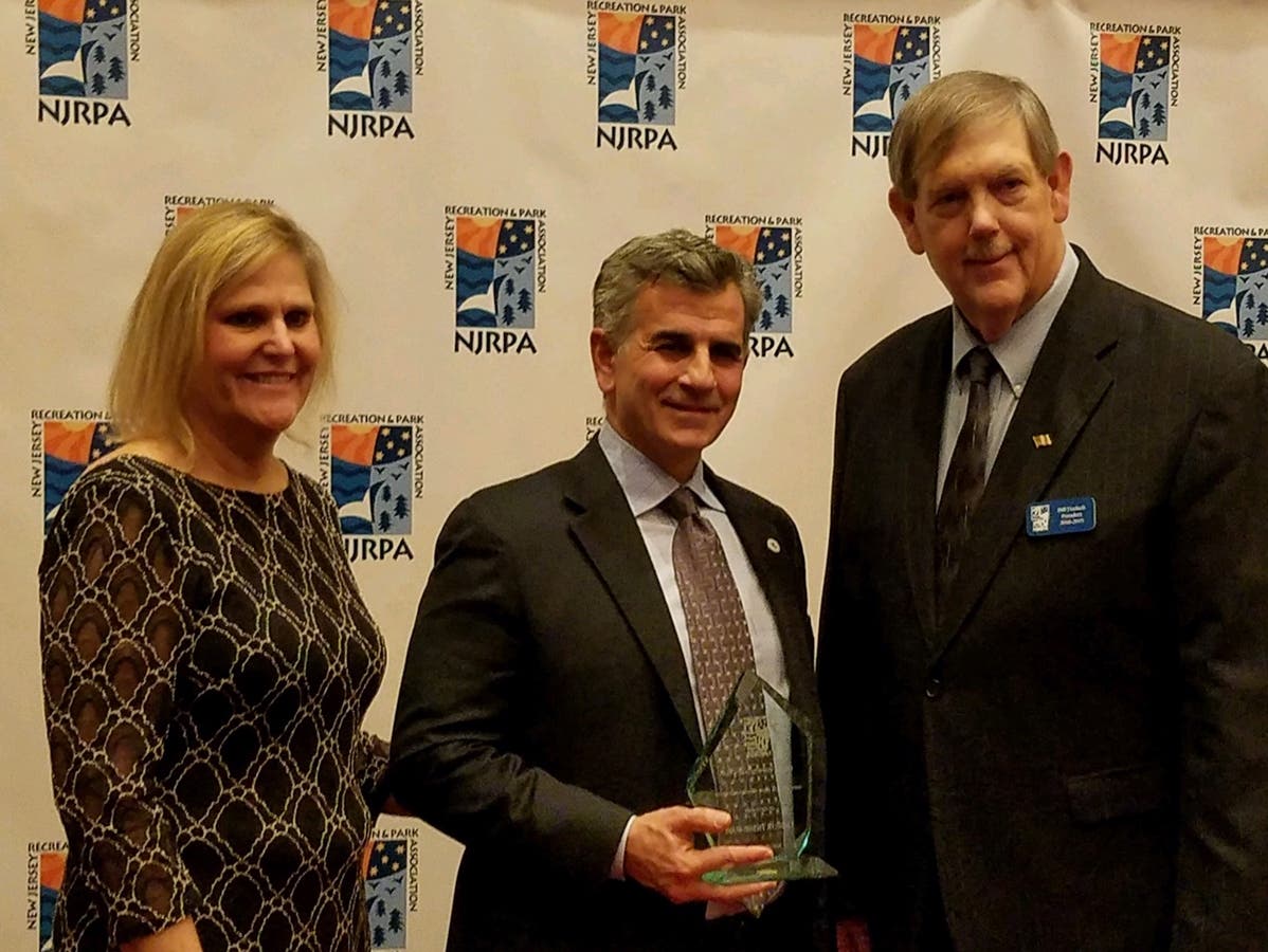 From left, Karen Zimmerman, Awards Committee Chair NJRPA, Dr. Robert Rubino and Bill Foelsch, President NJRPA