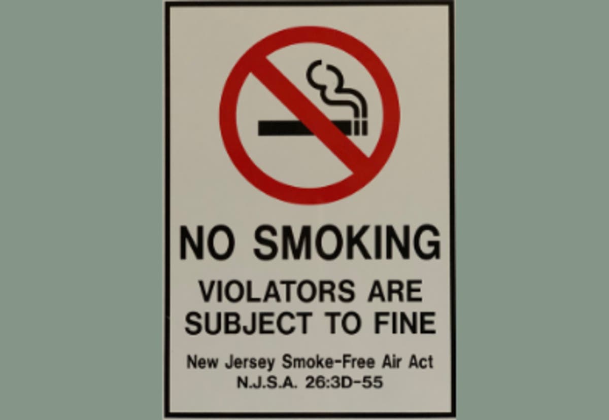 All municipal parks and athletic facilities have reminders of the New Jersey Smoke-Free Air Act.