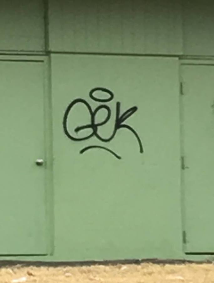 Police are looking for help in identifying the graffiti tag and those behind it.