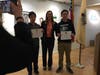 U.S. Rep. Mikie Sherrill presents Willy and Vincent with certificates of participation. 