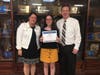 CHS counselor Andrea Murphy, Talia Miller, and CHS principal Darren Groh.
