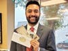 Raj D;Souza won gift certificates to the downtown businesses of his choosing.