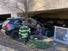 A Parsippany man suffered a medical episode and drove his SUV into a parking deck, police said. 