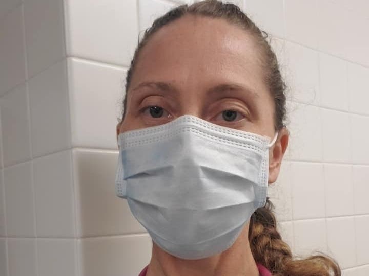 Long Valley Middle School's Kim Pinto has been working at the first field hospital open in NJ since the Civil War.