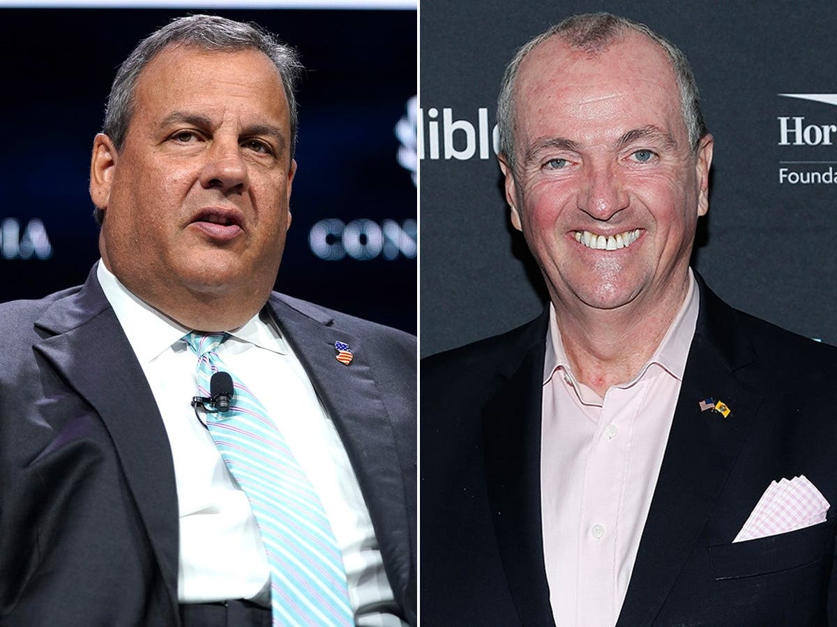 New Jersey Governor Phil Murphy, right, took exception to his predecessor calling for more "sacrifice" from public workers. 