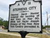 Major Stearns chose not to burn the town due to the population mostly consisted of women, children and the elderly