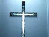 St. John The Apostle Catholic Church Cross in Leesburg, from brazed steel and stained glass.