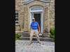 Cleaning up the Memorial Brick Walkway at the Entrance to Sheffield Island Lighthouse

