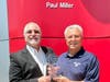 Scott Cairo (l), Nissan Senior Operations Manager, presents Paul Miller with a 30th Anniversary Award commemorating 30 years as a Nissan Dealer.

 
