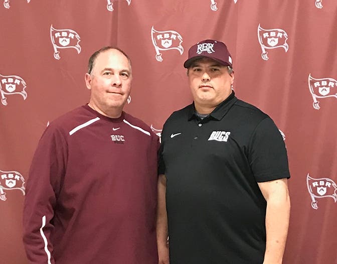 RBR Athletic Director Del Dal Pra with RBR's new football coach Dave Schuman