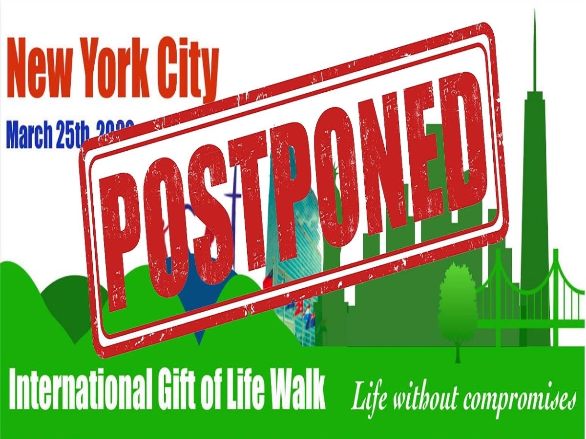The 2020 International Gift of Life Walk is postponed.