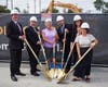 Breaking ground for the new Steuerle facility, L to R, Eric Shoesmith (Funeral Director), Robert Van Staalduinen (Owner), Elaine Van Staalduinen, Joshua Van Staalduinen (Funeral Director), Becky Schrader (Operations), Holly Stammis (Marketing & Finance).